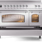 ILVE Nostalgie II 48" Induction Range with Element Stove and Electric Oven in Stainless Steel with Chrome Trim, UPI486NMPSSC