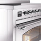 ILVE Nostalgie II 48" Induction Range with Element Stove and Electric Oven in Stainless Steel with Chrome Trim, UPI486NMPSSC