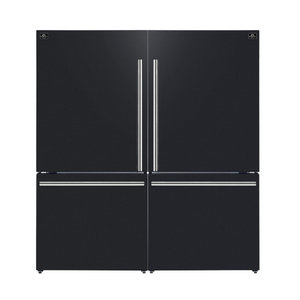 FORNO Espresso Milano 62" 34.4 cu. ft. Side-By-Side Refrigerator with Ice Maker in Black with Silver Accents, FFFFD1787-60BLK