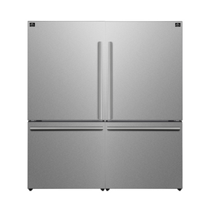 FORNO Espresso Milano 62" 34.4 cu. ft. Side-By-Side Refrigerator with Ice Maker in Stainless Steel, FFFFD1787-60S