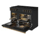 THOR Kitchen Contemporary 48" 7.6 cu. ft. Natural Gas Range with Convection Oven in Black with Bronze Accents, ARG48B-BRZ