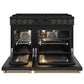 THOR Kitchen Contemporary 48" 7.6 cu. ft. Natural Gas Range with Convection Oven in Black with Bronze Accents, ARG48B-BRZ