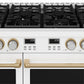 THOR Kitchen Contemporary 48" 7.6 cu. ft. Natural Gas Range with Convection Oven in White with Bronze Accents, ARG48W-BRZ
