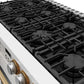 THOR Kitchen Contemporary 48" 7.6 cu. ft. Natural Gas Range with Convection Oven in White with Bronze Accents, ARG48W-BRZ