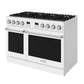 THOR Kitchen Contemporary 48" 7.6 cu. ft. Propane Gas Range with Convection Oven in White Matte, ARG48WLP
