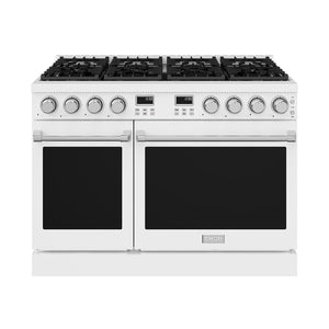 THOR Kitchen Contemporary 48" 7.6 cu. ft. Natural Gas Range with Convection Oven in White Matte, ARG48W