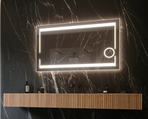 Paris Mirror 48" x 28" Rectangle Aurora Illuminated Mirror 3000K