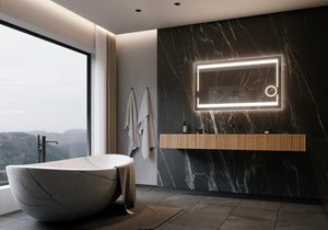 Paris Mirror 48" x 28" Rectangle Aurora Illuminated Mirror 6000K