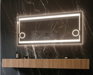 Paris Mirror 60" x 28" Rectangle Aurora Illuminated Mirror 3000K