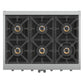 FORNO Capriasca 36" 5.36 cu. ft. Professional Gas Range with French Door and 6 Sealed Burners, FFSGS6460-36