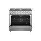 FORNO Galiano 36" 5.36 cu. ft. Gas Range with 6 Italian Burners in Stainless Steel, FFSGS6244-36