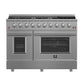 FORNO Galiano 48" 6.58 cu. ft. Gas Range with 8 Italian Burners in Stainless Steel, FFSGS6244-48