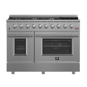FORNO Galiano 48" 6.58 cu. ft. Gas Range with 8 Italian Burners in Stainless Steel, FFSGS6244-48