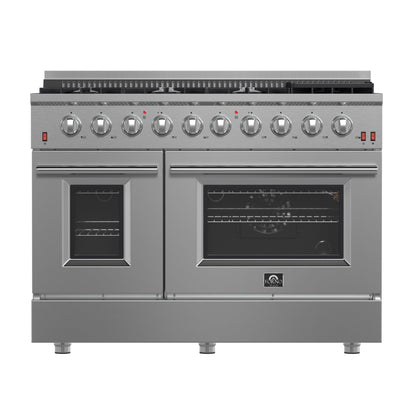 FORNO Galiano 48" 6.58 cu. ft. Gas Range with 8 Italian Burners in Stainless Steel, FFSGS6244-48
