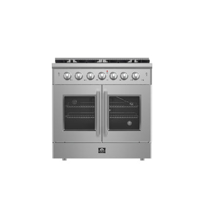 FORNO Galiano 36" 5.36 cu. ft. Freestanding Gas Range with French Door and 6 Burners, FFSGS6444-36