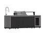 FORNO Rimini Outdoor Kitchen - 30" BBQ 62,600 BTU, 3 Burners with Sear & Rotisserie, 2.4 cu.ft. Beverage Center, Stainless Steel Sink, Black Cabinets & Gray Sintered Stone Countertops