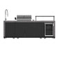 FORNO Rimini Outdoor Kitchen - 30" BBQ 62,600 BTU, 3 Burners with Sear & Rotisserie, 2.4 cu.ft. Beverage Center, Stainless Steel Sink, Black Cabinets & Gray Sintered Stone Countertops