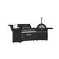 FORNO Outdoor Kitchen Set - Gas Grill with 4 Burners, Gas Pizza Oven, Sink Module/Beverage Center with Black Sintered Stone Countertop