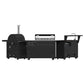 FORNO Outdoor Kitchen Set - Gas Grill with 4 Burners, Gas Pizza Oven, Sink Module/Beverage Center with Black Sintered Stone Countertop