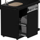 FORNO Outdoor Kitchen Set - Gas Grill with 4 Burners, Gas Pizza Oven, Sink Module/Beverage Center with Black Sintered Stone Countertop