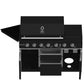 FORNO Outdoor Kitchen Set - Gas Grill with 4 Burners, Gas Pizza Oven, Sink Module/Beverage Center with Black Sintered Stone Countertop