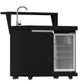 FORNO Outdoor Kitchen Set - Gas Grill with 4 Burners, Gas Pizza Oven, Sink Module/Beverage Center with Black Sintered Stone Countertop