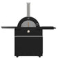 FORNO Outdoor Kitchen Set - Gas Grill with 4 Burners, Gas Pizza Oven, Sink Module/Beverage Center with Black Sintered Stone Countertop