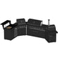FORNO All’Aperto Outdoor Kitchen Set - 99,600 BTU Gas Grill with 5 Burners + Side Burner, Gas Pizza Oven, Sink Module/Beverage Center with Black Sintered Stone Countertop
