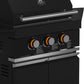 FORNO All’Aperto Outdoor Kitchen Set - 99,600 BTU Gas Grill with 5 Burners + Side Burner, Gas Pizza Oven, Sink Module/Beverage Center with Black Sintered Stone Countertop