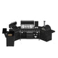 FORNO All’Aperto Outdoor Kitchen Set - 99,600 BTU Gas Grill with 5 Burners + Side Burner, Gas Pizza Oven, Sink Module/Beverage Center with Black Sintered Stone Countertop
