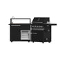 FORNO All’Aperto Outdoor Kitchen - 62,600 BTU BBQ with 3 Stainless-Steel Burners & Infrared Burners & Sink Module with Black Sintered Stone Countertops, Bar & Beverage Center