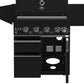 FORNO All’Aperto Outdoor Kitchen - 62,600 BTU BBQ with 3 Stainless-Steel Burners & Infrared Burners & Sink Module with Black Sintered Stone Countertops, Bar & Beverage Center