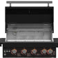 FORNO All’Aperto Outdoor Kitchen - 62,600 BTU BBQ with 3 Stainless-Steel Burners & Infrared Burners & Sink Module with Black Sintered Stone Countertops, Bar & Beverage Center