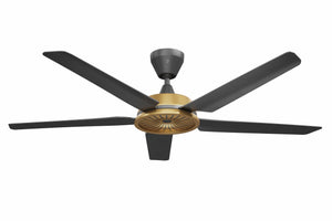 Big Ass Fans Speakeasy 60" Ceiling Fan in Black with Brushed Brass Hub