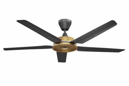 Big Ass Fans Speakeasy 60" Ceiling Fan in Black with Brushed Brass Hub