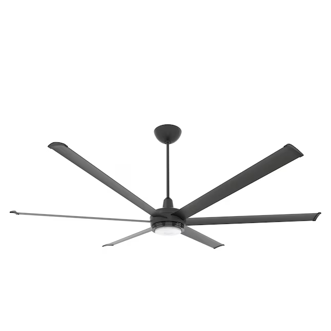 Big Ass Fans es6 84" Ceiling Fan in Black, 7" Downrod, Downlight LED, Indoor or Covered Outdoor