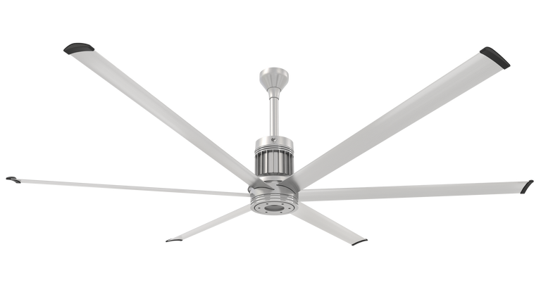 Big Ass Fans i6 96" Ceiling Fan in Brushed Aluminum, Downrod 12", Indoors