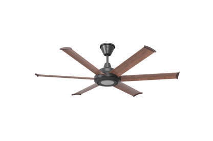 Big Ass Fans 60" Bison Ceiling Fan with Walnut Blades and Black Finish with LED Light