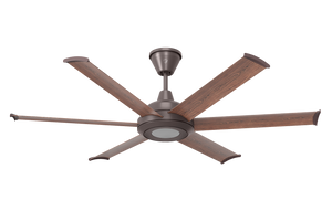Big Ass Fans 60" Bison Ceiling Fan with Walnut Blades and Oil-Rubbed Bronze Finish with LED Lights