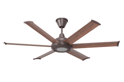 Big Ass Fans 60" Bison Ceiling Fan with Walnut Blades and Oil-Rubbed Bronze Finish with LED Lights