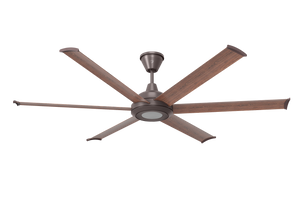 Big Ass Fans 72" Bison Ceiling Fan with Walnut Blades and Black Finish with LED Light