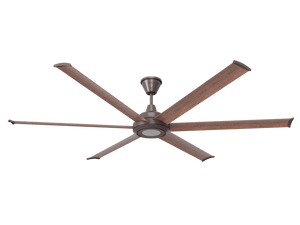 Big Ass Fans 84" Bison Ceiling Fan with Walnut Blades and Black Finish with LED Light