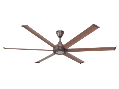 Big Ass Fans 84" Bison Ceiling Fan with Walnut Blades and Black Finish with LED Light
