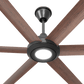 Big Ass Fans 72" Bison Ceiling Fan with Walnut Blades and Black Finish with LED Light