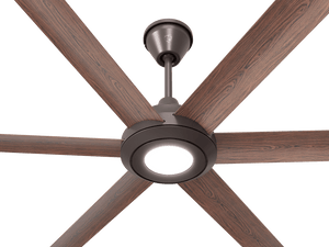 Big Ass Fans 60" Bison Ceiling Fan with Walnut Blades and Oil-Rubbed Bronze Finish with LED Lights