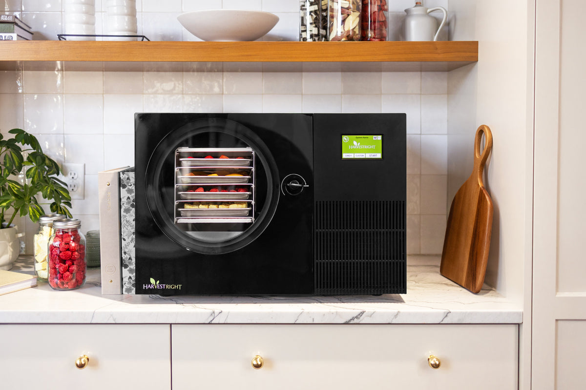 Harvest Right Countertop 360 black freeze dryer in a kitchen