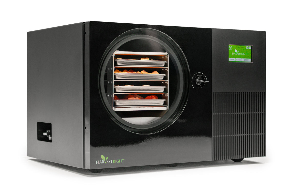 Harvest Right Countertop 360 freeze dryer in black, right angle