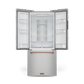 Gordon Ramsay by THOR Kitchen 30" 17.5 cu. ft. French Door Counter Depth Refrigerator with Ice Maker in Stainless Steel with Rose Gold Accents, RF3017FFD99-RSG