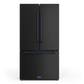 Gordon Ramsay by THOR Kitchen 36" 20.3 cu. ft. French Door Counter Depth Refrigerator with Ice Maker in Matte Black with Navy Blue Accents, RF3621CTD00-BLU