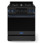 Gordon Ramsay by THOR Kitchen 30" 4.55 cu. ft. Professional Natural Gas Range with Tilt Panel Touch Control and Self-Clean in Matte Black with Navy Blue Accents, RSG30B-BLU